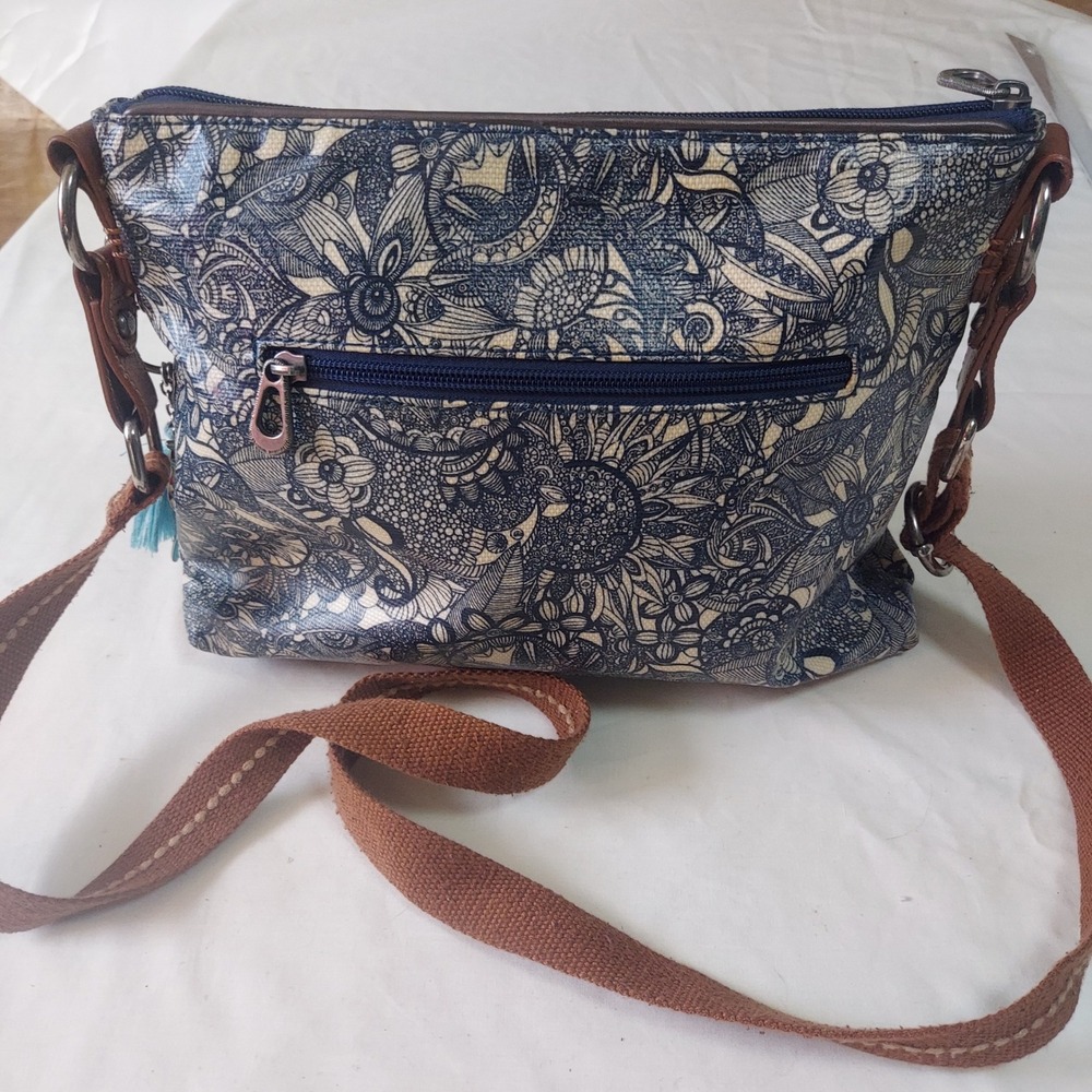 Sakroots Navy Blue Floral Crossbody Bag - Picture 2 of 10